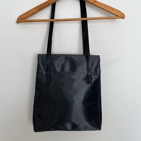 Vintage Joanel Black Textured PVC Tote Bag - Picture 6 of 11